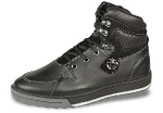 Men's sneakers from leather with a metal logo