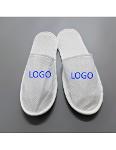 Promotional disposable slippers with printed logo - honeycomb texture