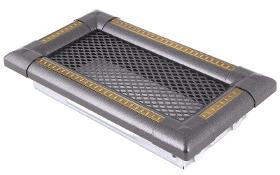 Ventilation fireplace grille EXCLUSIVE 10x20cm graphite / brass-patina