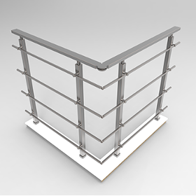 Aluminum square handrail system- Handrail system- balustrade system- railing
