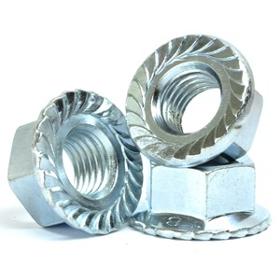 M4 - 4mm Flanged Nuts Serrated Nut Bright Zinc Plated Grade 