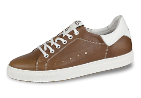 Brown sports shoes for men with white elements
