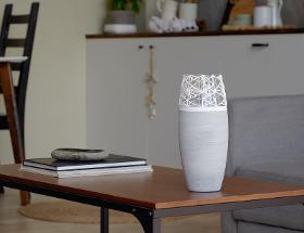 Stone Imitation Glass Vase |Painted Art Glass Oval Vase | Interior Design | Home