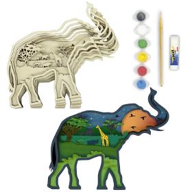 3D Wooden coloring kit Elephant