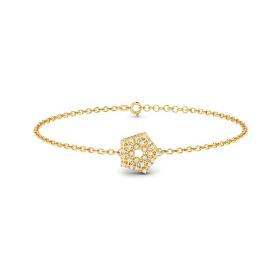 Pave Square Bracelet in Gold and Silver