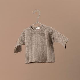 Merino Wool Ribbed Sweater Beige