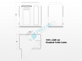 150x220 Disabled Toilet Cabin