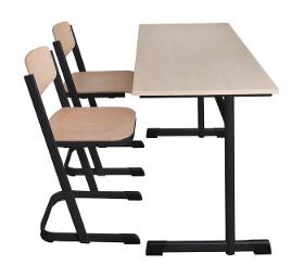 Double school desk, C-Frame, Standard, Premium or Exklusiv