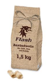 Eco - Firelighter wood wool 1,5 kg in a bag jute optic