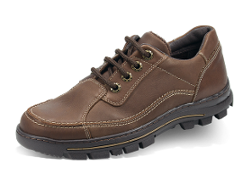 Brown men's shoes with decorative stitching and grapple sole