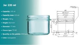 Glass jars 235 ml