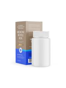 Medicine bottle box square bottom shaped medium size kraft brown eco-friendly