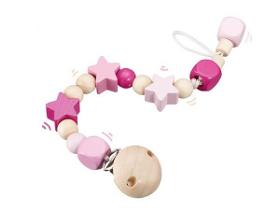 Selecta Pacifier Clip – Pink Stars