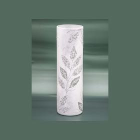 Silver leaves | Handmade art glass vase | Glass vase for flowers | Cylinder Vase