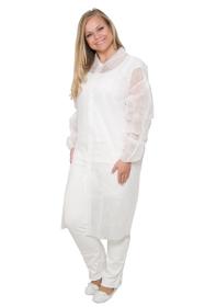 Disposable coat non-woven with velcro, white 