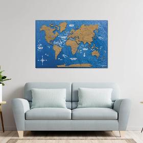 2D Cork Panel World Map Light