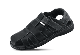 Men's sandals in black with comfortable footbed