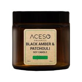 Black Amber & Patchouli Soy Candle 100gr