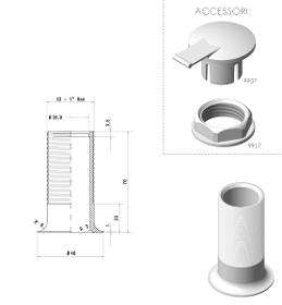10104/1 - 1" Drain, diameter 32, height 70, with conical connection