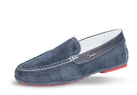 Lightweight men's moccasins with sole foot and metal logo