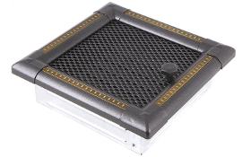 Ventilation fireplace grill EXCLUSIVE 16x16cm with a blind graphite / brass-patina