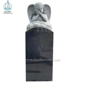 India Black Gravestone Angel Upright Headstone