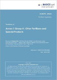 Annex 1 Group 4 : Other Fertilisers And Special Products
