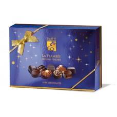 EMOTI Dark Chocolates, BLUE-GOLD 120g (bow decorated). SKU: 