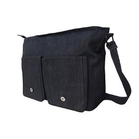Designers' eye-catching customizable wholesale denim fabric messenger bag
