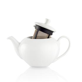 Porcelain teapot with interlocking filter