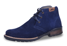 Dark blue men's chukka boots from natural suede