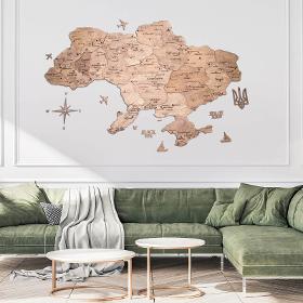 Wooden Map of Ukraine Terra