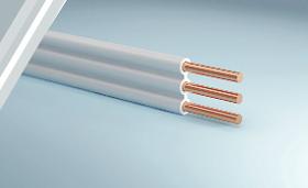 Conductor with copper core with polyvinylchloride insulation flat with dividing