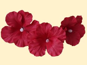 Set Of Hibiscus Of Dark Red D100 Mm Of 3 Pieces (6 Unit / Box)