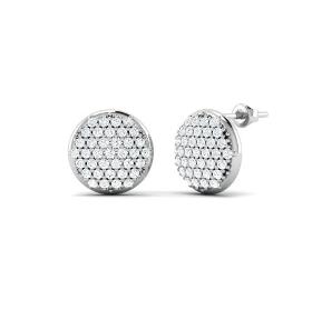 Sparkling Pave Disc Stud Earrings