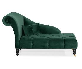 Classic chaise lounge Elizabeth in darkgreen, 151x82x81 cm