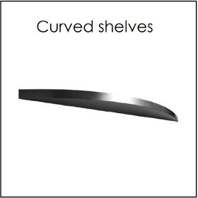 Stainless steel curved shelves