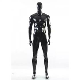 Faceless male mannequin black glossy