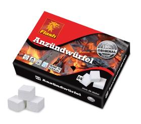 Firelighter paraffin-based 64 cubes in a box