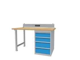 modular workbench with drawer cabinet with 4 drawers,...