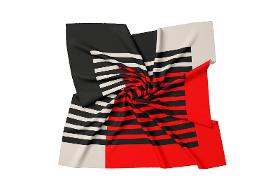 Microfiber scarves, 60x60, for office look - blk red
