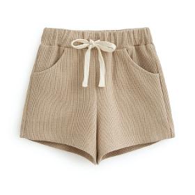 Textured Cotton Shorts Sand