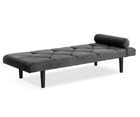 Daybed Melvin in darkgray with black legs, 185x75x40 cm