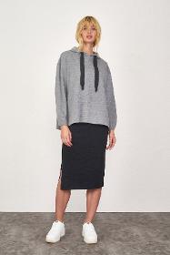 Single pocket slit knitwear skirt - anthracite