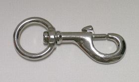 Snap hook with movable, round swivel