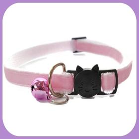 Soft Velvet Cat Collar - Baby Pink