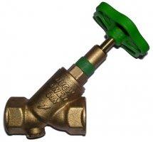 Brass slant seat shut off valve