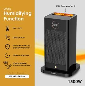 HomeVero Compact Flame Effect Heater HV-SFH1500
