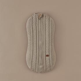 Cocoon knitted changing Oliver with braids Cappuccino