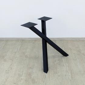 Sloped X shape steel table legs